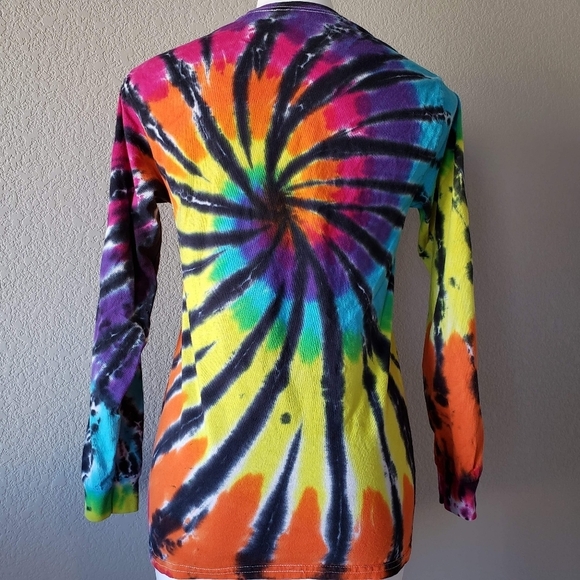 Gildan | Vibrant Tie Dye Hippie South Park 100% Cotton Long Sleeve Tee Women's S - Picture 3 of 7